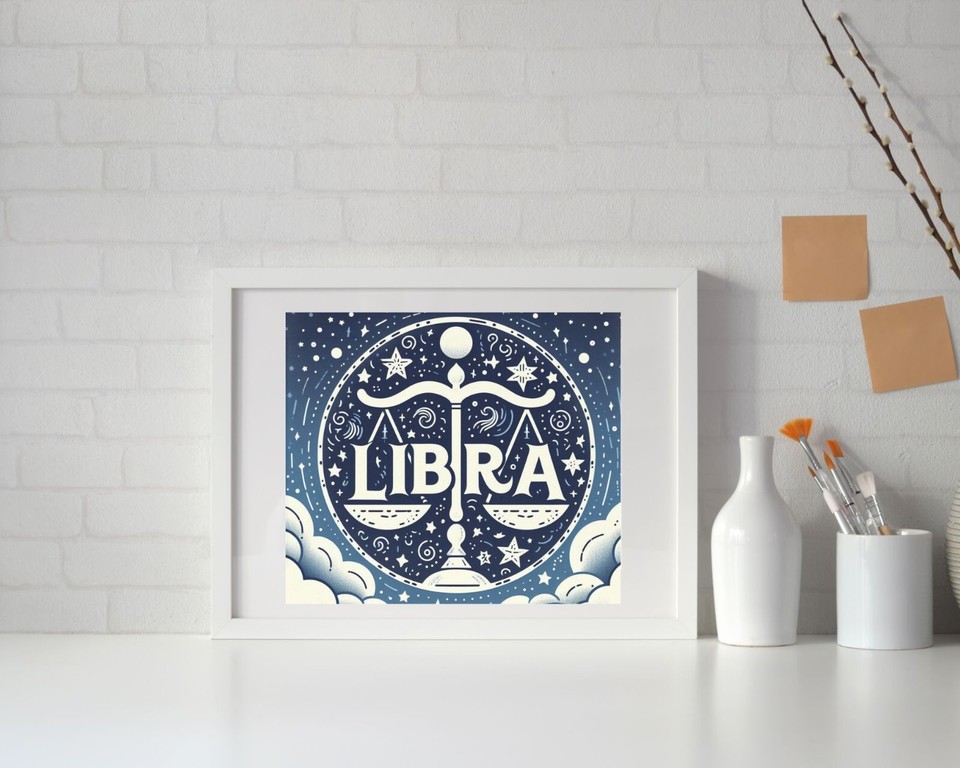 Libra Zodiac Art Star Sign Print Astrology Digital Download Printable