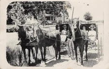RPPC Redlands, California Horse Carriages Photo by Salvage 1909 Antique Postcard