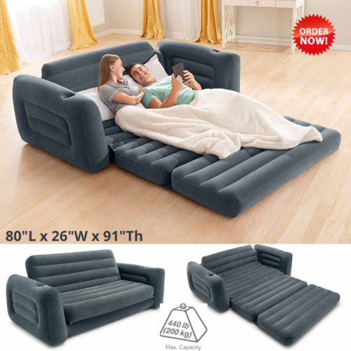 esthetisch Schaap Likeur Sofa Bed Sleeper Queen Size Inflatable Air Folding Futon Convertible Couch  Gray | eBay