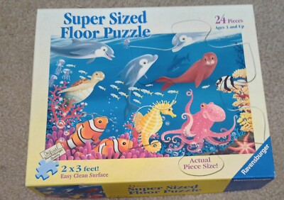 24 piece 2' X 3' Ravensburger Super Sized Floor Ocean Life Puzzle - Ages 3+