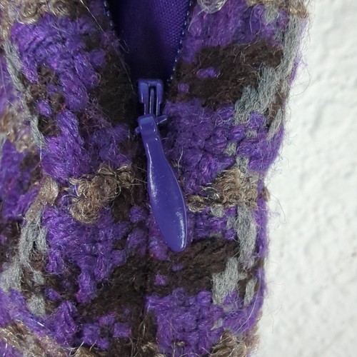 J. Crew Minirock klein lila Tweed kariert Etikett Schnitt siehe Maße - Bild 6 von 8