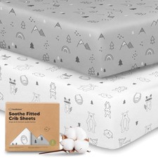KeaBabies 2-Pack Organic Crib Sheets for Boys, Girls - 52x28 Fitted Crib Mattres