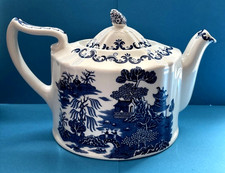 Vintage Masons Ringtons Limited Willow Blue & White Teapot 1.75 Pint ☕️🫖🍃💙