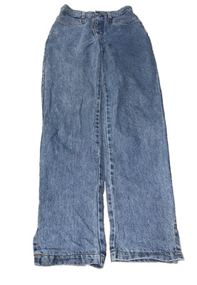 Vintage Express Spirit of Nimes Jeans Women 7/8 High Rise Wide Leg Slit Hem 100%