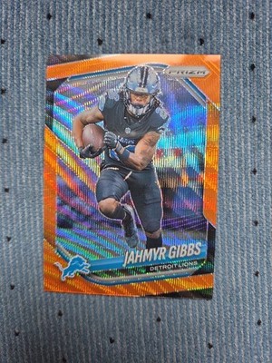 2025 PANINI PRIZM FOOTBALL ORANGE WAVE #74 Jahmyr Gibbs /65