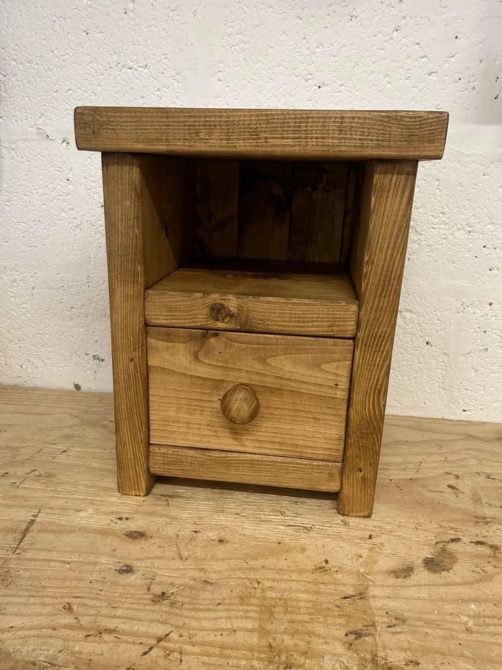 Pair of Handmade Solid Wood Bedside Cabinet with Draws X 2 - Image 2 of 4