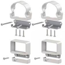 White Vinyl Rail Line Bracket Kit, Veranda Traditional Railing Bracket, 4-Pack