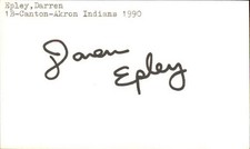 Darren Epley Signed 3x5 Index Card Cut Indians Autograph Den