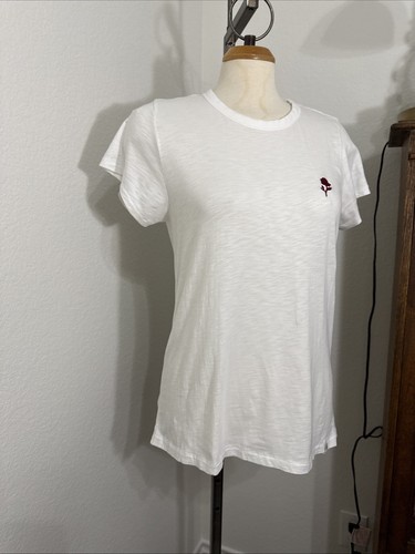 Rag & Bone Size L -T-shirt Embroidered Rose Crewneck - Picture 8 of 13