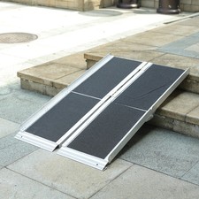 4FT Portable Folding Wheelchair Ramp Aluminum Disabled Scooter Chair Access Ramp