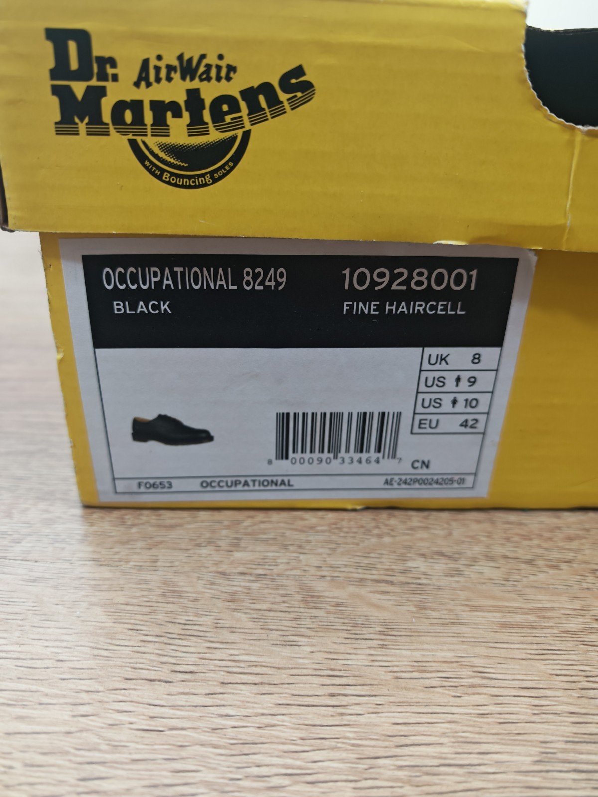 Dr. Martens 8249 Occupational Shoes Black Fine Haircell Leather UK 8 EU 42 image 9