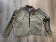 NEW Vintage Carhartt J97 MOS Blanket Lined Detroit Jacket L Green HEAVY DUTY