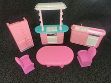 Vintage 1990 Arco Mattel Barbie Kitchen Playset Toy Furniture Lot