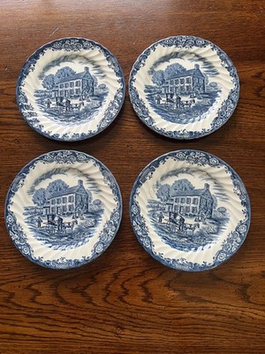 Johnson Brothers Heritage Hall Blue  Desert/ Pie Plates Set 4