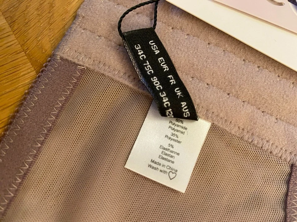 Новый с Ярлыками Huit 34C серо-коричневый кафе Fleur эластичной кружева бюстье длинная линия бюстгальтер сетки чистый бюстгальтер - Изображение 3 из 4