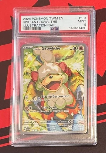 PSA 9 2024 Pokemon Twm En-Twilight Masquerade #181 Hisuian Growlithe MINT