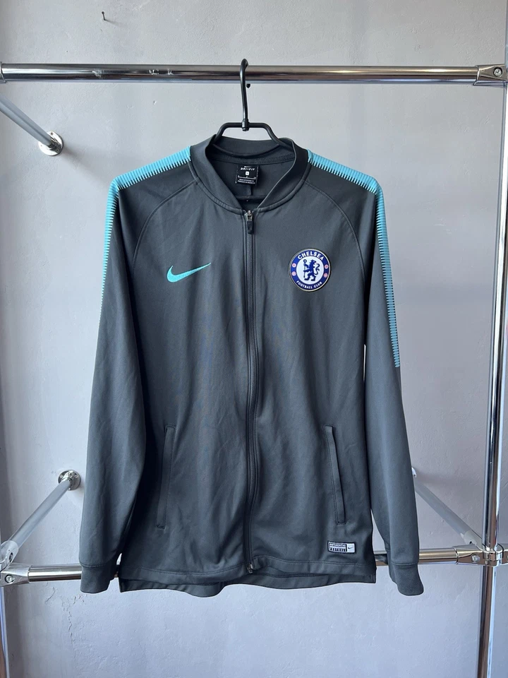 CHAQUETA DE ENTRENAMIENTO CHELSEA FC 2017/2018 NIKE DRILL TOP CREMALLERA GRIS TALLA S PARA HOMBRE Foto 2 de 4