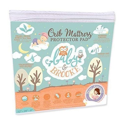 Organic Bamboo from Viscose Fitted Crib Mattress Protector Pad by Baby&Brooke...