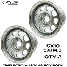 10 Hole Drag Racing Wheels 15x10 5x114.3 5x4.5 For Fox Body Ford Mustang Silver