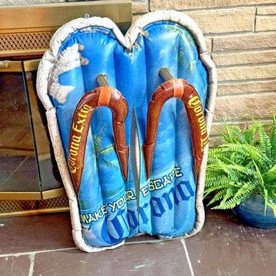 Corona Extra Beer Advertising 29''x 21'' Inflatable Flip Flop Island Hanging Bar