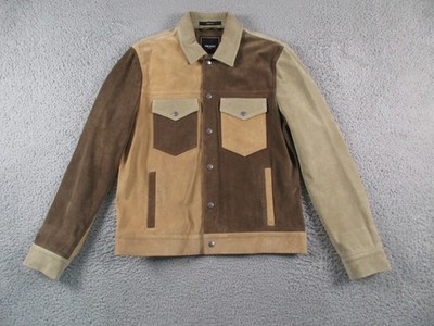 Todd Snyder Jacket Mens Medium Brown Leather Suede Dylan Trucker Patchwork