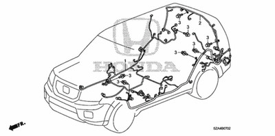 Genuine Honda Wire Harness Rear (Include Feeder) 32108-SZA-A21