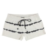 P.J. Salvage Womens 2-Tone Tye-Dye Pajama Shorts, Off-White, Small