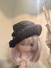 edwardian black straw hat womens