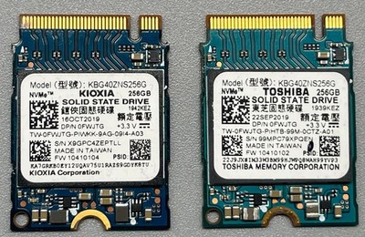 256GB KIOXIA Toshiba NVMe SSD M.2 2230 PCIe KBG40ZNS256G, interne SSD
