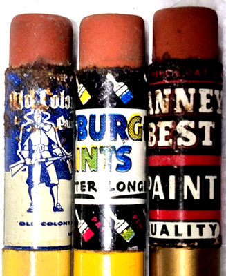 Set of 3 AD-TIP Pencils ''THE OLD COLONY PAINTS'', JANNEY BEST, PITTSBURG PAINTS