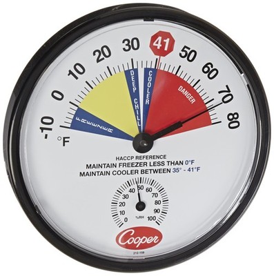Cooper-Atkins 212-159-8 Bi-Metals Haccp Cooler/Freezer Thermometer 10 To 80