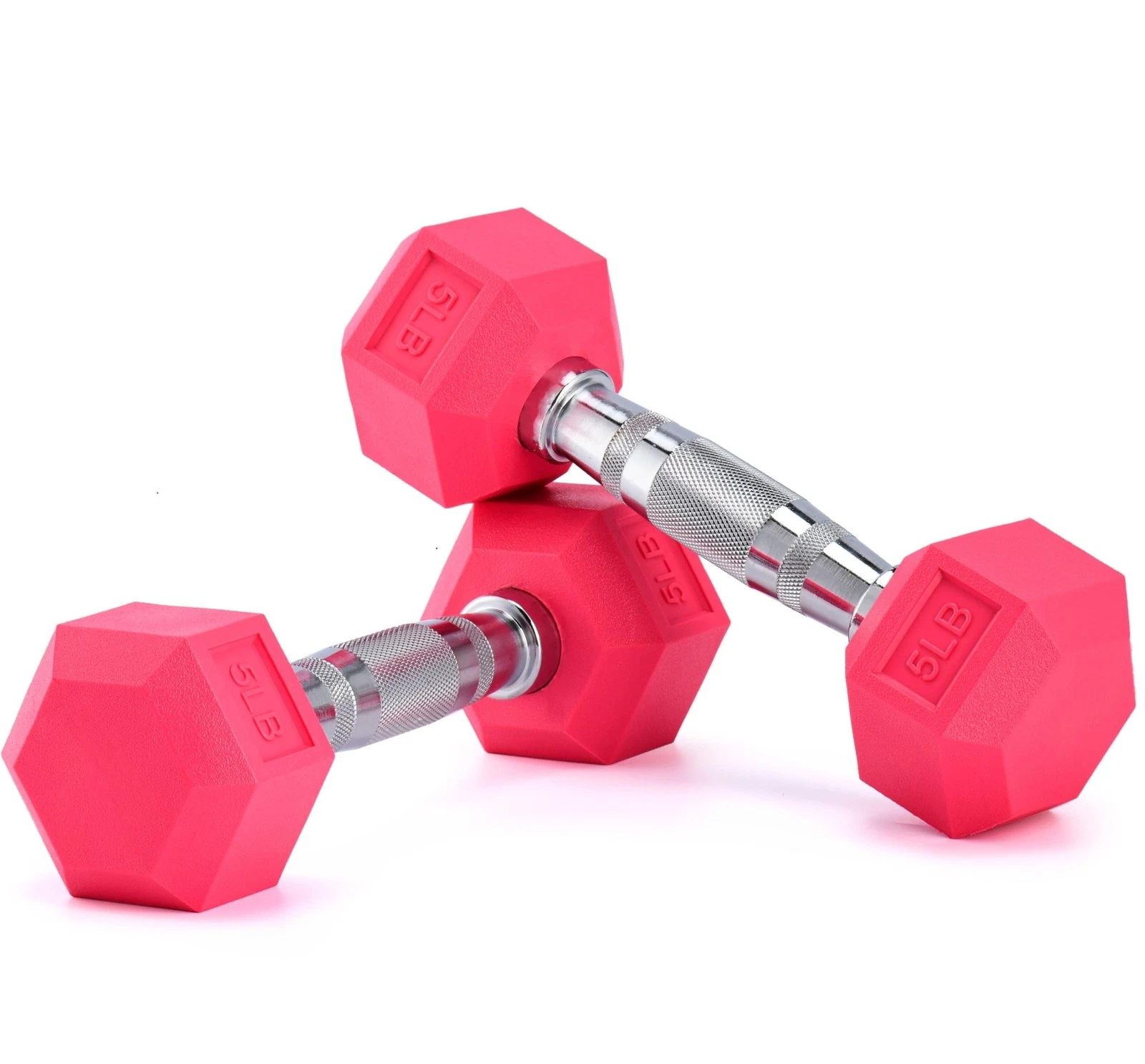 Neoprene Dumbbells Set of 2, 1-15 LB, Pink, Anti-Slip, Hex Shape
Opens in a new window or tab