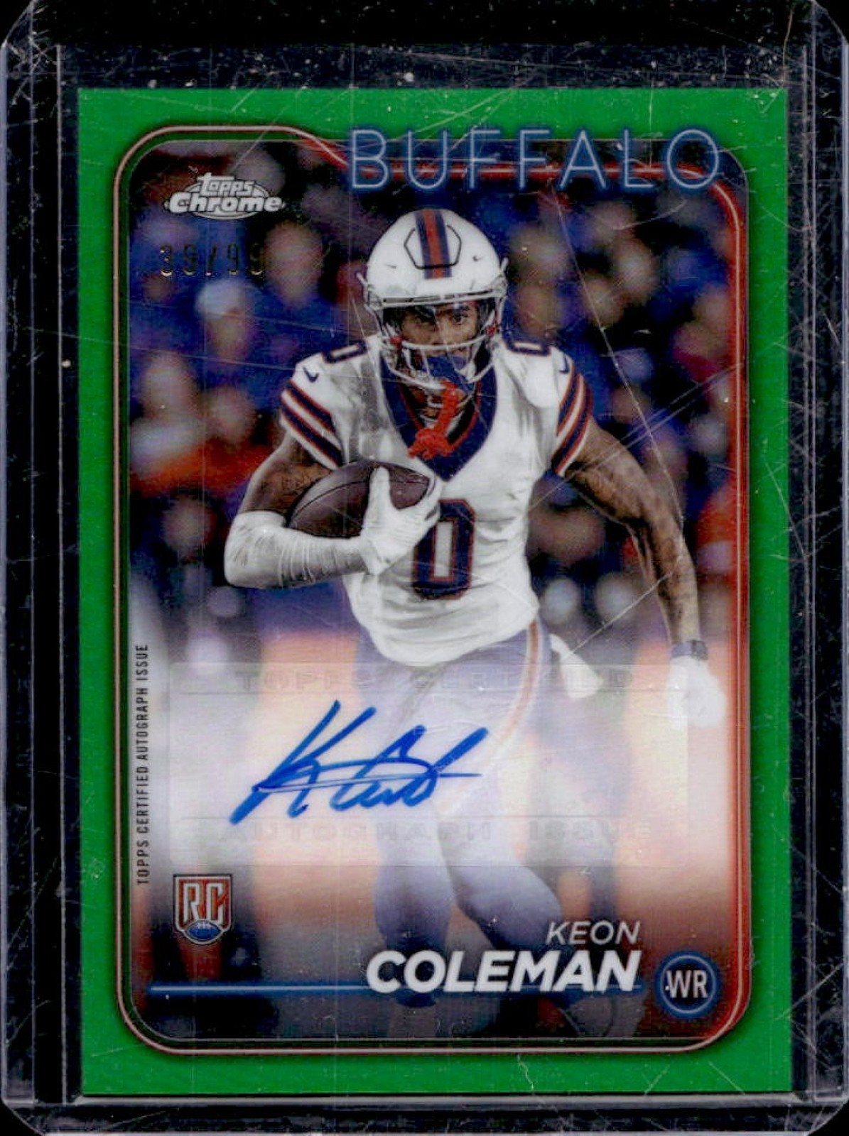 2024 Topps Chrome Keon Coleman Rookie Auto Green Refractor Rookie #/99 Bills