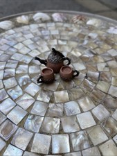 FAIRY GARDEN ACORN TEA SET- 3 Pc Set, Pot And 2 Mugs, Miniatures