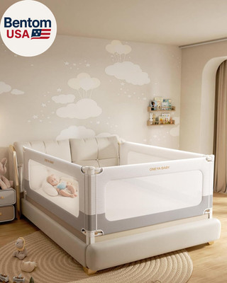 3 Piece Bed Rails for King Size Bed, No-Drill Needed Baby Bed Rail Guard for Tod