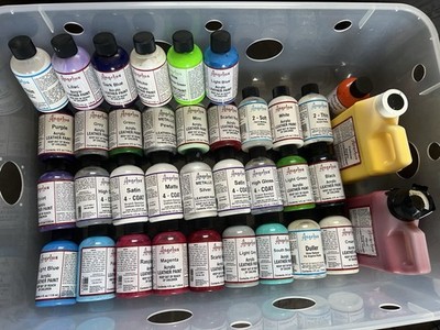 Angelus Acrylic Leather Paint  And Finishes Lot Over $450 worth 90% UNUSED