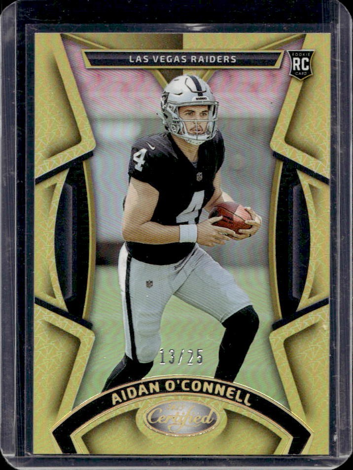 2023 Certified Aidan O'Connell RC Gold Mirror Rookie #13/25 Raiders