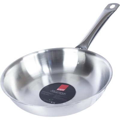KAPP Frying Pan/Triply Stainless Steel Skillet/Fry Pan with Long and Stay Cool