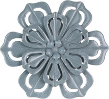 Metal Flower Farmhouse Wall Decor, 16" Large Floral Metal Blue Wall Art for Indo