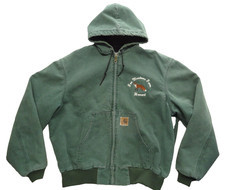 Carhartt XL JQ294 Green Duck Canvas Work Farm Jacket VTG Aspen Moss Made in USA