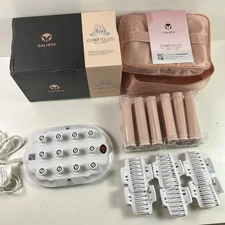 Calista Ion Hot Rollers for Long Hair 1” 12 Rollers w 12 Clips & Carry Bag