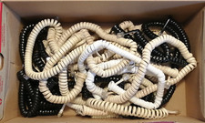 Bell System Telephone Handset Cords Beige, Black and White Assorted Lengths