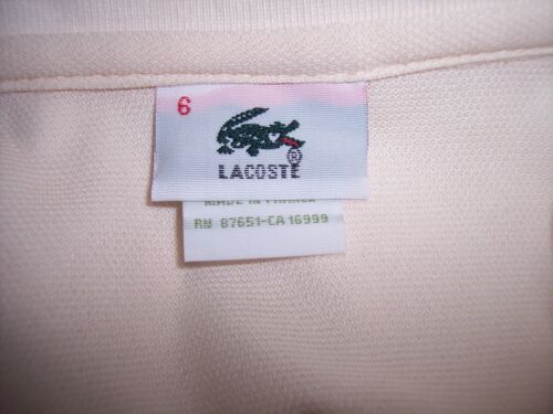 New Lacoste sz 6 (Large) Yellow Cotton Polo Shirt Made in France - Picture 4 of 6