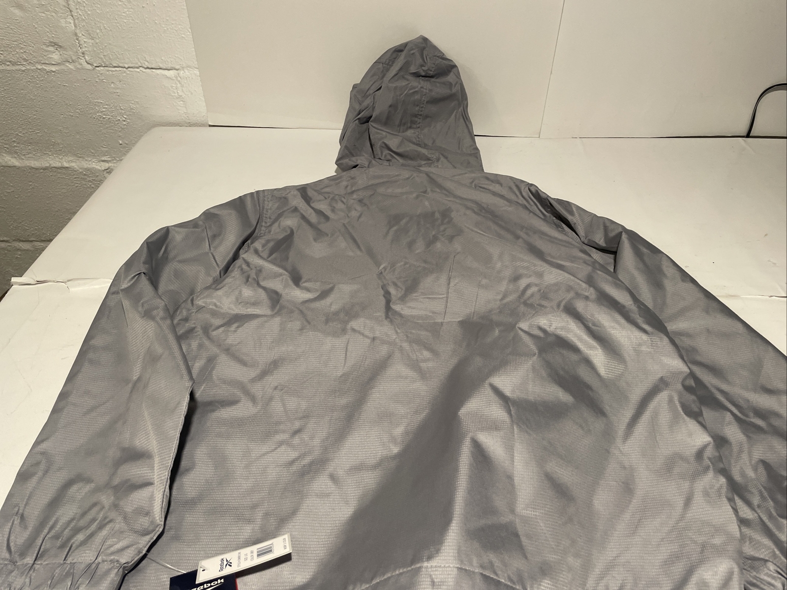 Reebok Windbreaker Pullover 1/4 Zip Lightweight Hooded Jacket Golf Gray Large thumbnail 13