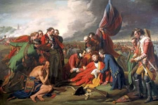 DEATH BRITISH GENERAL WOLFE SEVEN YEARS WAR PAINTING ART BY BENJAMIN WEST REPRO