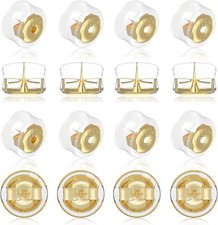 18K Gold Secure Earring Backs for Studs,925 Silver Silicone Earring Backs Hyp...