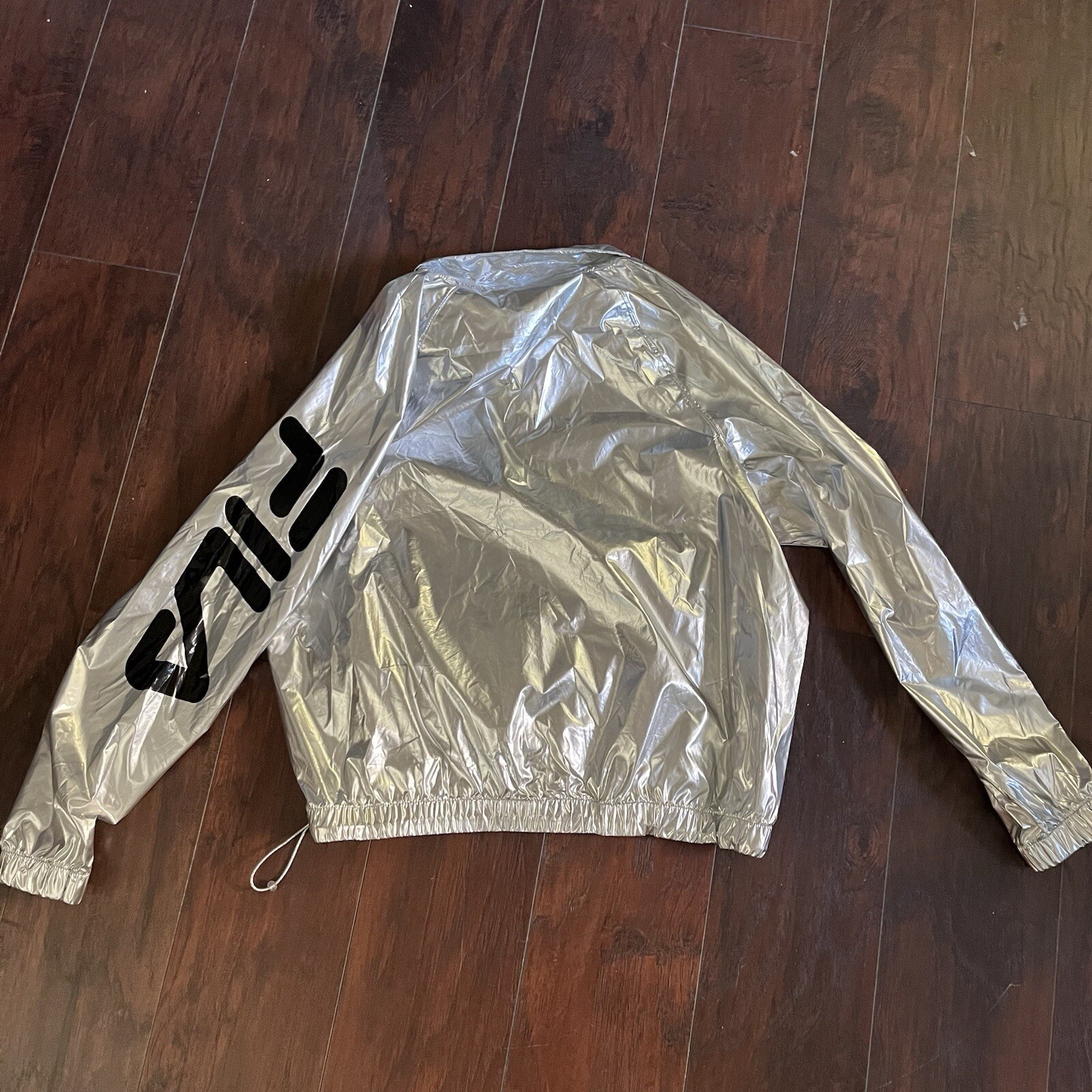 Giacca a vento Fila argento 1 4 zip tasca frontale taglia L donna