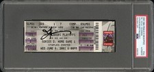 Allen Iverson Signed 2001 NBA Finals Debut STEPOVER Ticket Stub 48 Points PSA