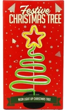 Christmas Tree Neon Desk Light Up Festive Tree With Star - Battery Operated
