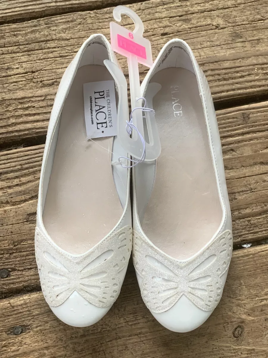White glitter flat deals shoes
